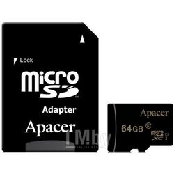 Карта памяти Apacer microSDXC 64GB (AP64GMCSX10U1-R)