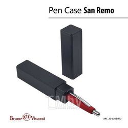 Ручка "SAN REMO" шарик.автомат.в прямоуг.тубусе, 1.0мм, синяя, красн.мет.корпус, черн.футляр Bruno Visconti 20-0249/173