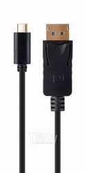 Переходник USB C Type-C(вилка) to DP(вилка) 4K 60Hz 2m black CablExpert Gembird A-CM-DPM-01