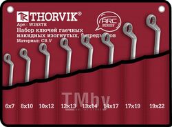 Набор ключей гаечных накидных изогнутых серии ARC в сумке, 6-22 мм, 8 предметов Thorvik W2S8TB