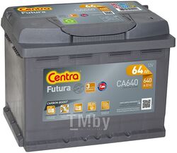 Аккумулятор Futura 12V 64Ah 640A ETN 0(R+) B13 242x175x190 15,6kg CENTRA CA640