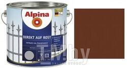 Эмаль по металлу Alpina Direkt auf Rost RAL8011 Темно-коричневый (0,713 кг) 750 мл