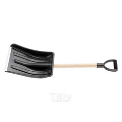 Лопата для уборки снега пластиковая, 275х365х865 мм, деревянный черенок Sparta 61639