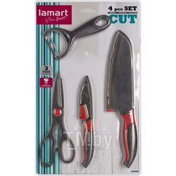 Доска разделочная с набором ножей и ножницами Lamart Cut LT2098