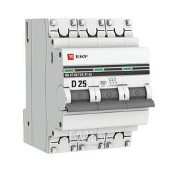 Автоматический выключатель 3P 25А (D) 6кА ВА 47-63 EKF PROxima