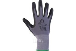 Защитные перчатки из полиэфирной пряжи c микронитриловым покр. (12пар), цвет серый, размер M JETA PRO JN031/M