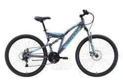 Велосипед STARK Jumper 27.1 FS D 2023 (16, серый/мятный/зеленый)