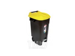 Контейнер для мусора пластик. 120л с педалью (жёлт. крышка) (423017) (TAYG)