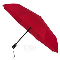 Зонт складной автомат. 95 см, ручка пласт. "LGF-420" ветрозащитный, 3-х секционный, в чехле, красный Impliva