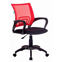 Кресло для персонала Бюрократ CH-695NLT сетчатая ткань, красный/черный, крестов. пластик