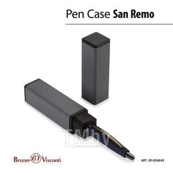 Ручка "SAN REMO" шарик.автомат.в прямоуг.тубусе, 1.0мм, синяя, темно-син.мет.корп, сер.футляр Bruno Visconti 20-0249/043