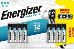 Батарейка AAA LR03 Energizer Max Plus Алкалайн блистер 8 шт. (6+2)