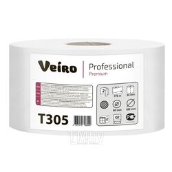 Бумага туалетная Professional Premium в средних рулонах 170 м, 2 слоя Veiro T305