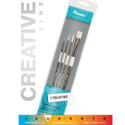 Кисть "Creative White Taklon" белая синтетика, набор 4 шт. Pinax set20-4pc