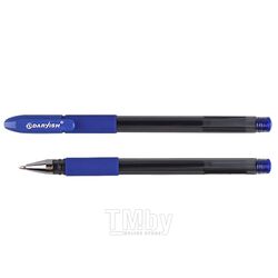 Ручка гелевая синяя корпус прозрачный матовый с резиновым держателем Darvish DV-7656-03