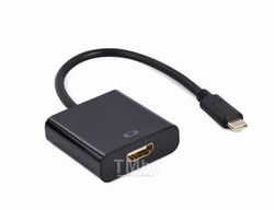 Переходник USB C Type-C to HDMI (розетка), black CablExpert Gembird A-CM-HDMIF-04