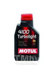 Моторное масло MOTUL 10W40 (1L) 4100 TURBOLIGHT API SL CF ACEA A3 B4 VW 501.01 505.00 108644