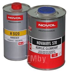 Бесцветный акриловый лак (без отвердителя) NOVOL NOVAKRYL MS 570 SR 2+1 1л 38071