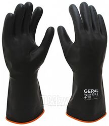 Перчатки технические латексные GERAL КЩС тип 1, К80Щ50, размер 9, черные (пара) G200009