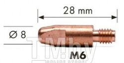 Наконечник М6 - 1,2 мм, 28 мм для горелки Abicor Binzel MB24 KD Wurth 708001579