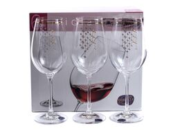 Набор бокалов для вина стеклянных декор. "Viola" 6 шт. 450 мл (арт. 40729/Q9104/450)