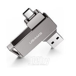 Флеш-накопитель 4GB USB 2.0 FlashDrive USAMS US-ZB203 High Speed серый, металл ZB203UP01
