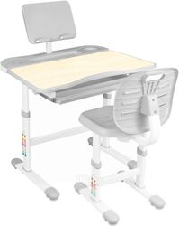 Парта+стул Anatomica Ara с подставкой для книг и выдвижным органайзером (клен/серый)