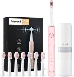 Электрическая зубная щетка Fairywill E11 (розовый, 8 насадок, чехол)