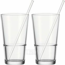 Набор стаканов для коктейлей 2 шт.+2 трубочки, 400 мл. "Event" упак., прозрачный Glaskoch 10750