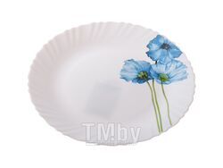 Тарелка обеденная стеклокерамическая, 250 мм, круглая, серия Синий мак, DIVA LA OPALA (Collection Classique)