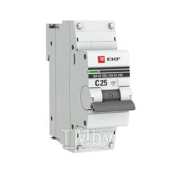 Автоматический выключатель ВА 47-100, 1P 25А (C) 10kA EKF PROxima mcb47100-1-25C-pro