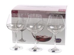 Набор бокалов для вина стеклянных декор. "Viola" 6 шт. 570 мл Crystalex