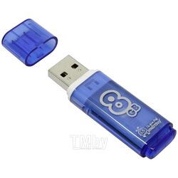 Карта памяти USB (флэш-накопитель) 8Gb Glossy series Blue USB 2.0 Flash Drive с колпачком SmartBuy SB8GBGS-B