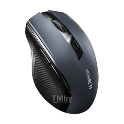 Мышь компьютерная беспроводная UGREEN Ergonomic Contoured-Shape Design Wireless Mouse (2.4 GHz+BT) MU101 Black (90395)