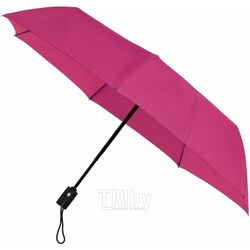 Зонт складной автомат. 98 см, ручка пласт. "LGF-403" ветрозащитный, 3-х секционный, в чехле, розовый Impliva