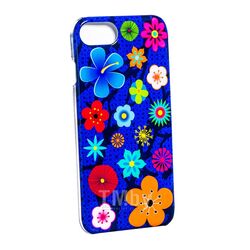 Чехол-клипкейс для iPhone 6S/7/8 "Blue Flower" пласт., разноцветный Pylones 33788 BLF/ICOV7/8#BLF