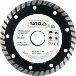 Круг алмазный 125x22,2мм (турбо) Yato YT-6023