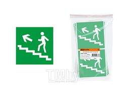 Знак "Направление к эвакуационному выходу (по лестнице налево вверх)" 150х150мм TDM