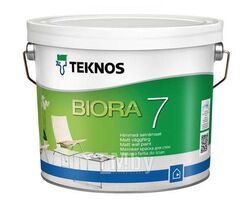 Интерьерная акрилатная матовая краска для стен Teknos BIORA 7, BASE 1, 9,0 L 740101010