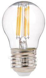 Лампа светодиодная филаментная G45 ШАР 6 Вт E27 4000К ЮПИТЕР ДЕКОР (60 Вт аналог лампы накал., 460Лм)