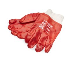 Перчатки рабочие х/б, ПВХ покрытие, маслобензостойкие, красные, размер 10,5 TR-302 (пара)