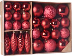 Набор шаров новогодних Koopman CAN207220 (31шт, красный)