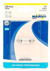 Лампа светодиодная блистер 1шт LED 12V C5W ( длинна 38 mm) 0,6W SV8.5-8 NARVA 18079