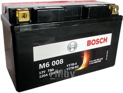 Аккумулятор для мототехники BOSCH MOBA AGM M6 12V 7AH 120A (YT7B-4/YT7B-BS) 150x66x94mm 2.8kg BOSCH 0092M60080