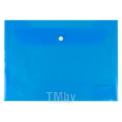 Папка-конверт на кнопке А4 150мкм синяя Shebar Sb-0371T-BL