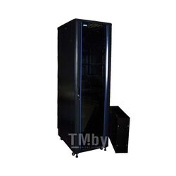 Шкаф TWT 19" серии Business, 18U 600x1000, черный, стеклянная входная дверь, двухсекционная металлическая задняя дверь