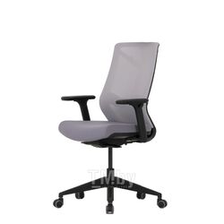 Кресло для руководителя Nature II, каркас черный, ткань серый, 3D подлокотники, слайдер Chair Meister