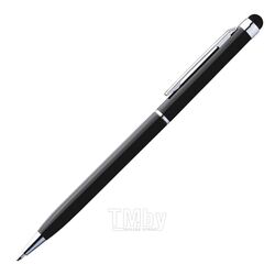Ручка шарик/автомат "New Orleans" 0,7 мм, метал., со стилусом, черный/серебристый, стерж. синий Easy Gifts 337803