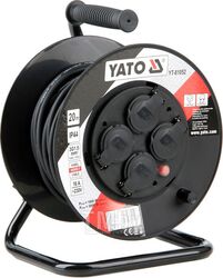 Удлинитель электрический на катушке 30м 4 розетки с крышками Yato YT-81053
