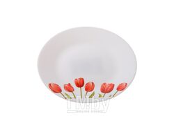 Тарелка десертная стеклокерамическая, 190 мм, круглая, серия Сад тюльпанов, DIVA LA OPALA (Collection Ivory)